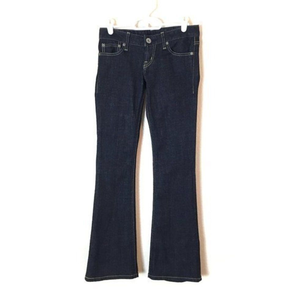 Moussy Jeans Women’s Size 24 Flare Leg Dark Wash Japanese Denim Measures 27x28